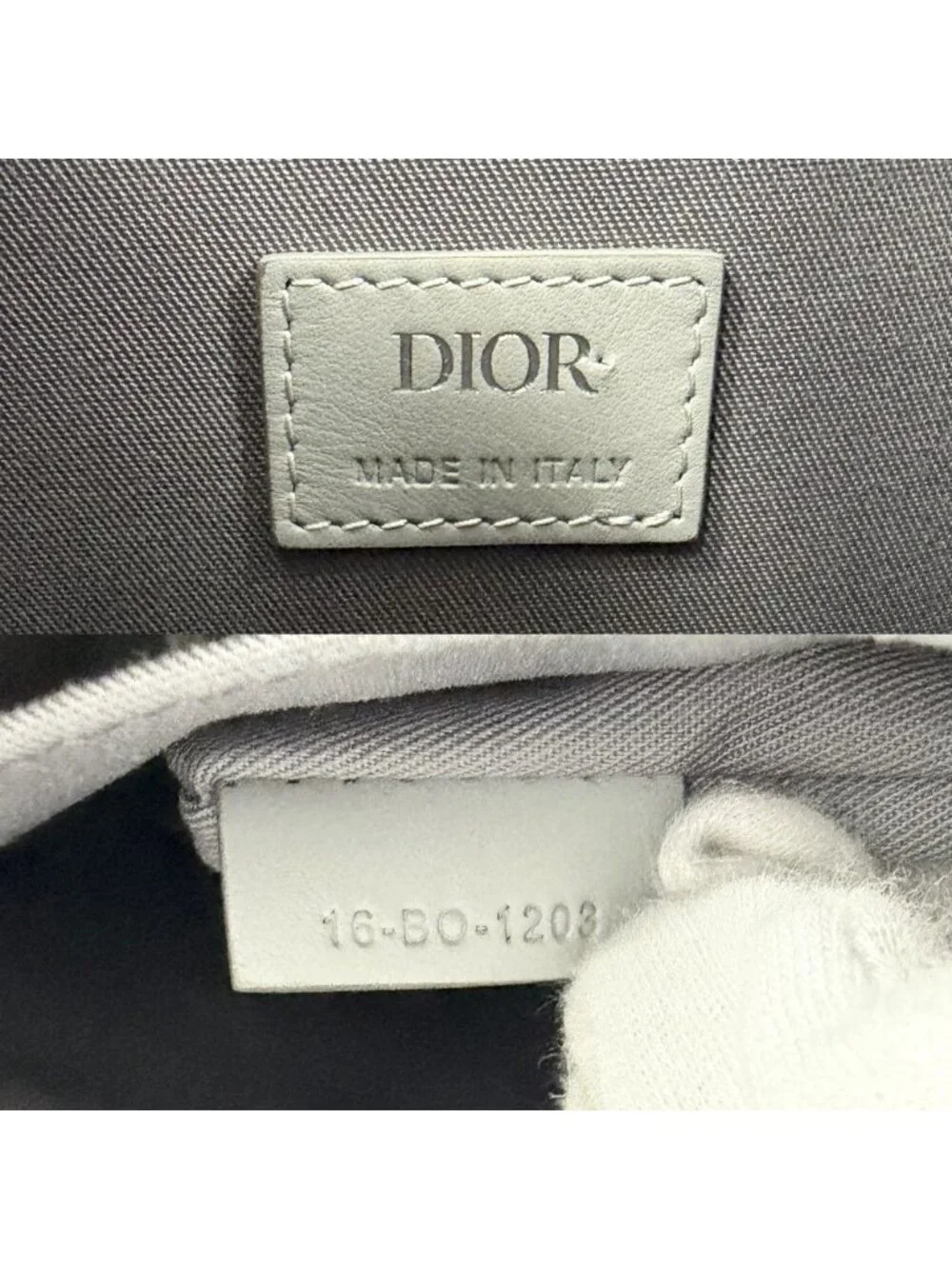 Dior Backpack CD Diamond Hit the Road Leather Gray Silver